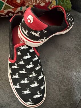 Osiris Black & Red Bunny Slip-On Sneakers